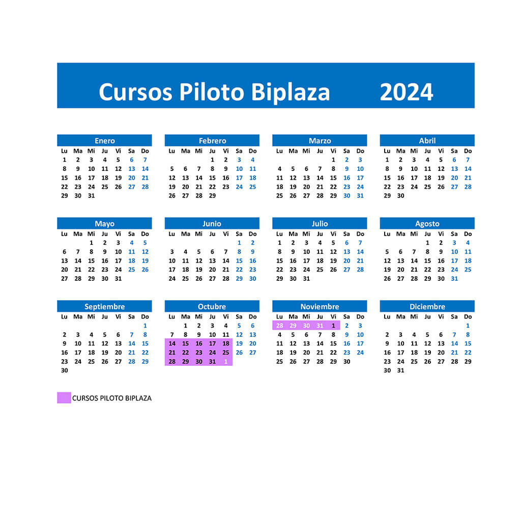 Kalender 2024 Parapente Pirineos Tandemvlieger